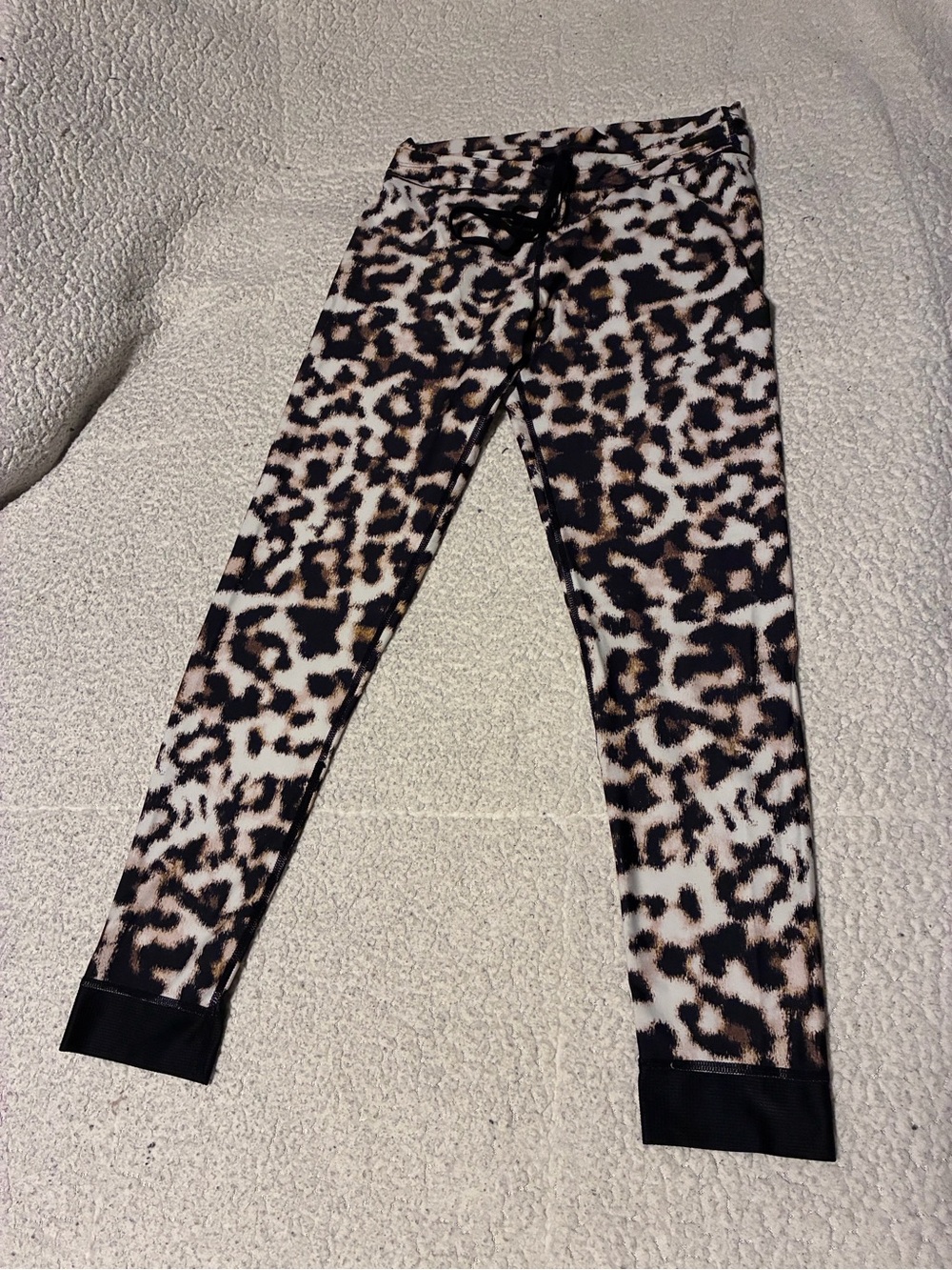 The Upside Leopard Print Leggings - Black, Brown & Cream, size 8